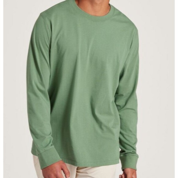 Allbirds Men's Organic Cotton Long Sleeve Tee In Hazy Cargo Green Size Small - Picture 1 of 11